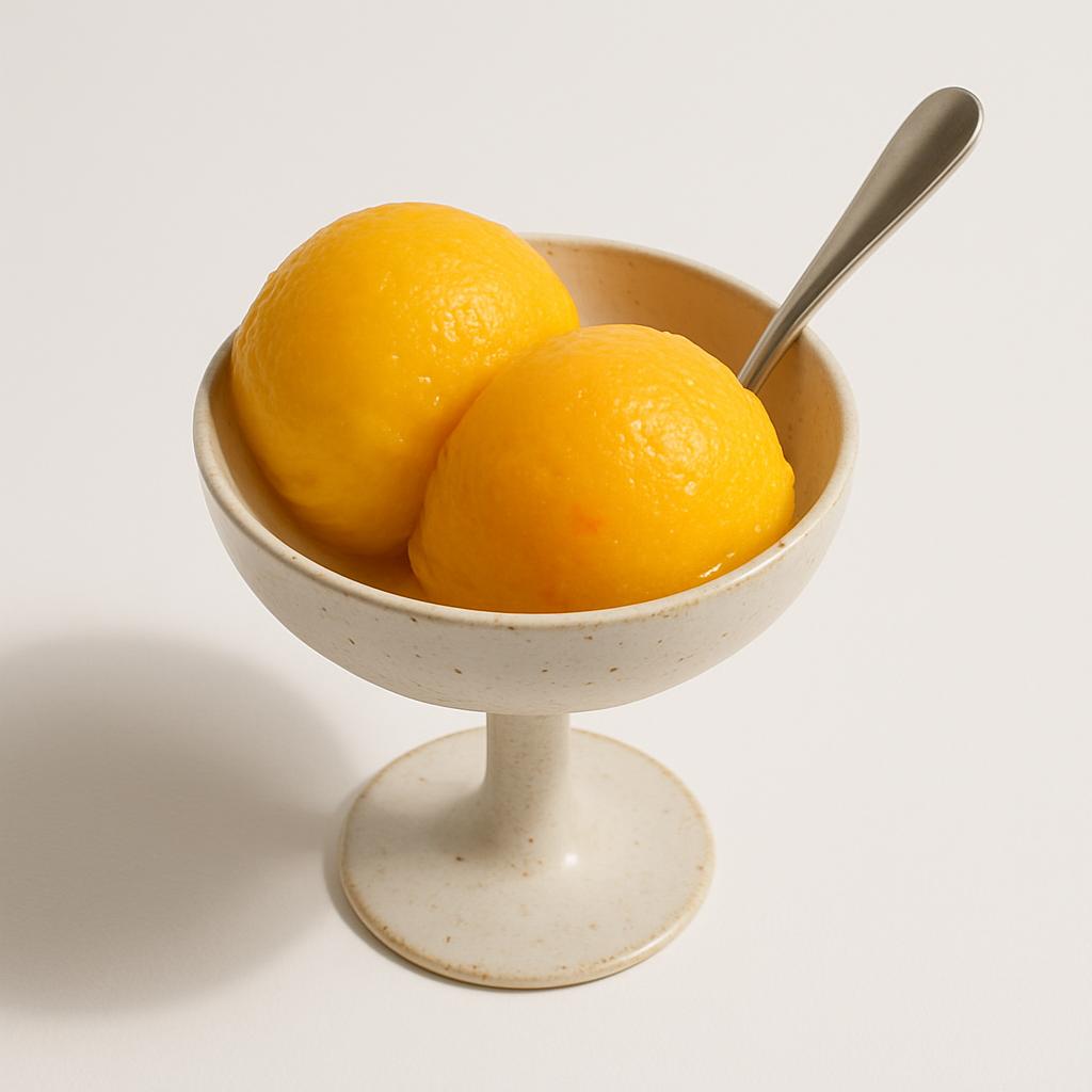 Mango Sorbet, served