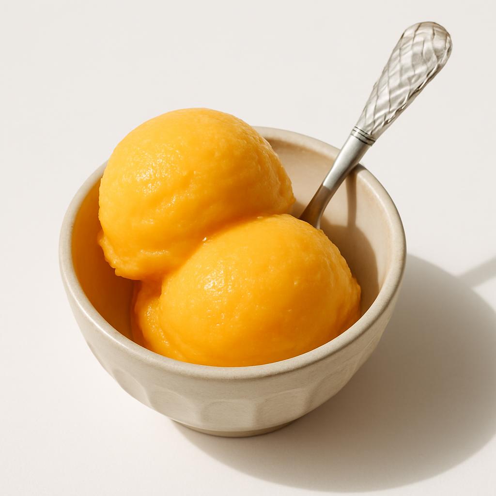 Mango Sorbet, served
